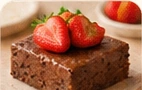 Brownie com morangos